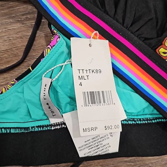 Trina Turk Bralette Hipster Bikini Swimsuit Top Sz 4 - Picture 2 of 6